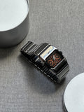 Nike D-Line Shiny Silver Analogue Watch with Orange Dial | Rare Collectible | Unisex Retro Sports Timepiece